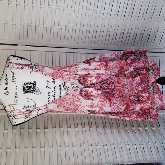 Free People Red and white intimately louche dress M - Picture 4 of 7